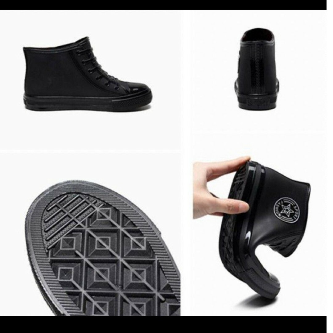 レインブーツ 長靴 24cm ブラック レディース レインシューズ ショート レディースの靴/シューズ(レインブーツ/長靴)の商品写真