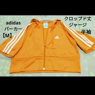 アディダス(adidas)のadidas　アディダス　半袖　ジャージ　パーカー　クロップド　M(パーカー)