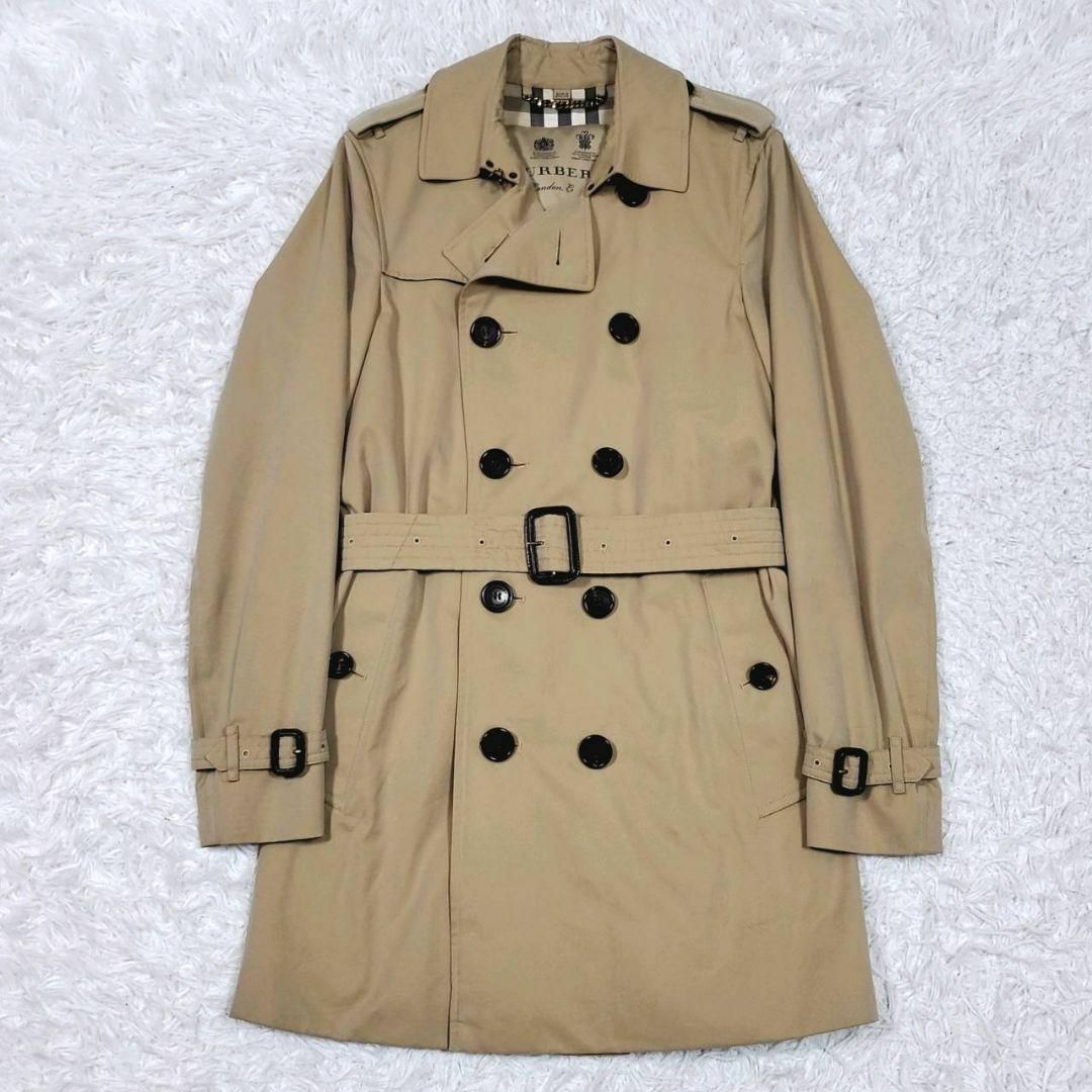 BURBERRY(バーバリー)の極美品 S バーバリー CHELSEAトレンチコート ベージュ 大判ノバチェック メンズのジャケット/アウター(トレンチコート)の商品写真