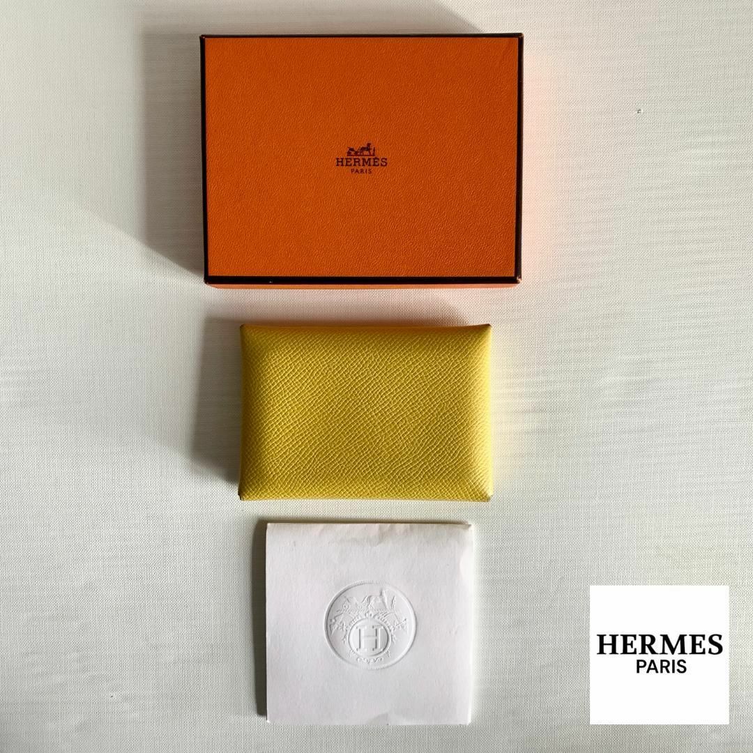 Hermes(エルメス)の極美品『エルメス』カルヴィ デュオ スマート財布 イエロー U刻 2022製 レディースのファッション小物(財布)の商品写真