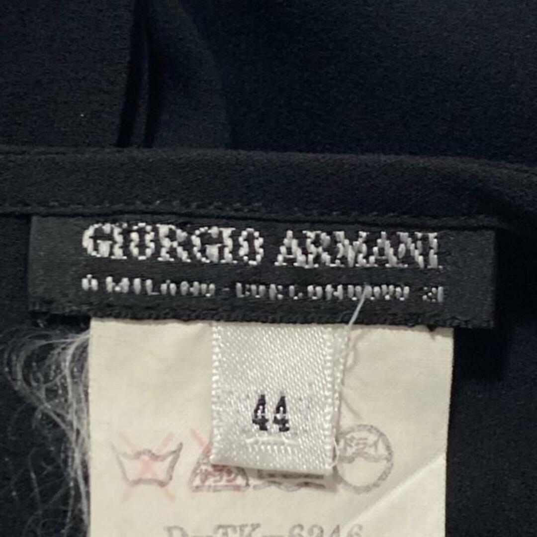 Giorgio Armani(ジョルジオアルマーニ)のGIORGIOARMANI(ジョルジオアルマーニ) 長袖カットソー サイズ44 L レディース - 黒 クルーネック/シルク レディースのトップス(カットソー(長袖/七分))の商品写真