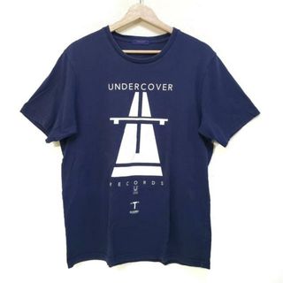 アンダーカバー(UNDERCOVER)のUNDER COVER(アンダーカバー) 半袖Tシャツ サイズ3 L メンズ美品  - ネイビー×白 クルーネック(Tシャツ/カットソー(半袖/袖なし))