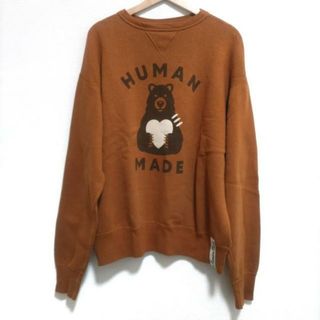 ヒューマンメイド(HUMAN MADE)のHUMAN MADE(ヒューマンメイド) トレーナー サイズXL メンズ - ブラウン×黒×アイボリー 長袖/クマ/ハート(スウェット)