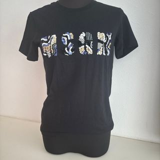 エムエスジイエム(MSGM)の美品☆MSGMスパンコールロゴ半袖Tシャツ黒カットソーエムエスジーエム(Tシャツ(半袖/袖なし))