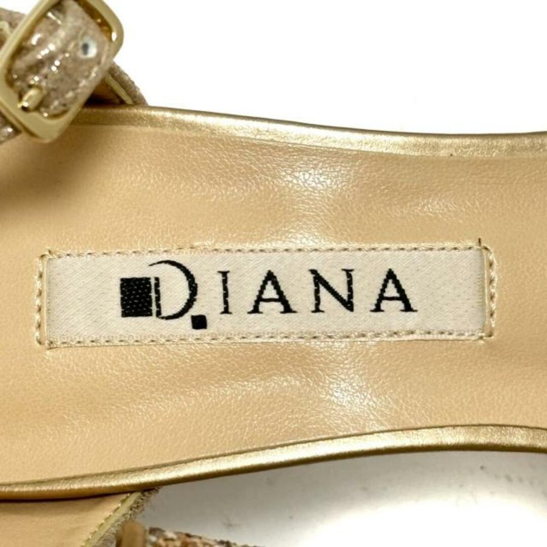 DIANA(ダイアナ)のDIANA(ダイアナ) サンダル 22 レディース美品  - ピンクゴールド×シルバー グリッター×スエード×レザー レディースの靴/シューズ(サンダル)の商品写真