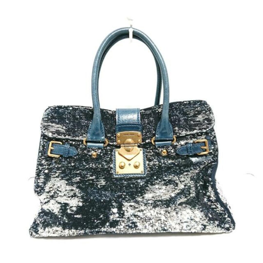 miumiu(ミュウミュウ) ハンドバッグ - ダークネイビー×シルバー×ネイビー スパンコール×レザー | フリマアプリ ラクマ miumiu(ミュウミュウ) ハンドバッグ - ダークネイビー×シルバー×ネイビー スパンコール×レザー | フリマアプリ ラクマ