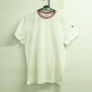 モンクレール(MONCLER)のMONCLER(モンクレール) 半袖Tシャツ サイズM メンズ MAGLIA T-SHIRT 白×レッド×ダークネイビー クルーネック(Tシャツ/カットソー(半袖/袖なし))