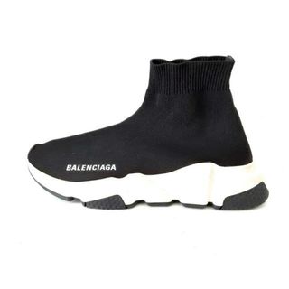 Balenciaga - BALENCIAGA(バレンシアガ) スニーカー JP 24 レディース スピードトレーナー 黒 ストレッチニット/インソール取外し可 化学繊維