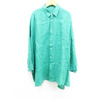 【春物新入荷】■Plage/プラージュ■2021年製/リネンシャツ/長袖 グリーン/緑 レディース【中古】春夏 823042