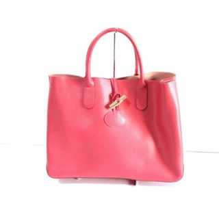 ロンシャン(LONGCHAMP)のLONGCHAMP(ロンシャン) トートバッグ美品  ロゾ ピンク レザー(トートバッグ)