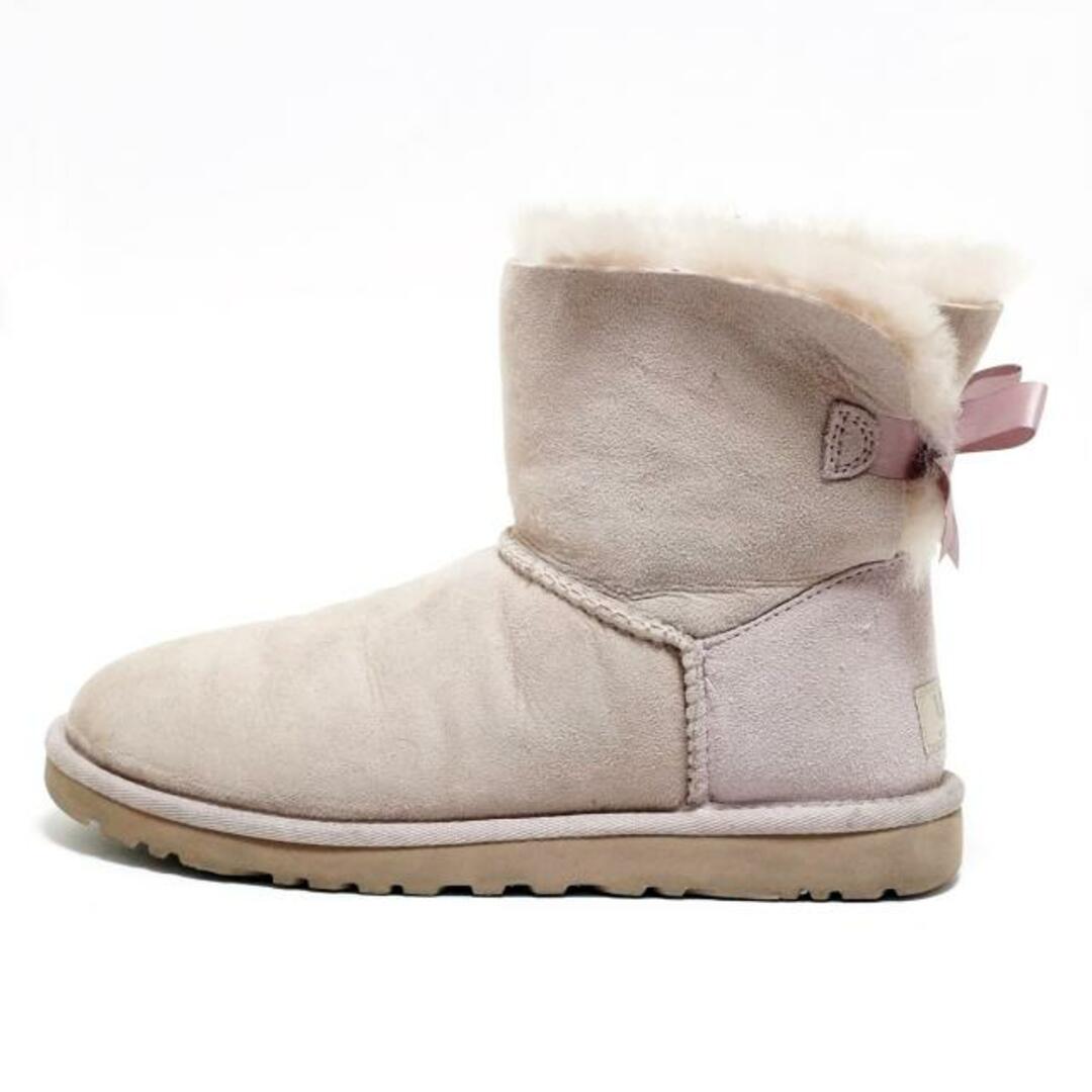 UGG(アグ)のUGG(アグ) ショートブーツ JAPAN 23 レディース ミニベイリーボウ 1005062 ピンクグレー リボン ムートン レディースの靴/シューズ(ブーツ)の商品写真