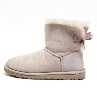 アグ(UGG)のUGG(アグ) ショートブーツ JAPAN 23 レディース ミニベイリーボウ 1005062 ピンクグレー リボン ムートン(ブーツ)