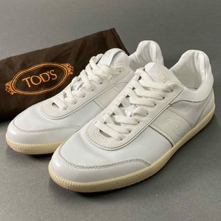 TOD'S - 6d16 【美品】 定価84,700円 TOD'S トッズ サイドロゴ入り レザースニーカー ローカットスニーカー 37 1/2 ホワイト レディース 靴