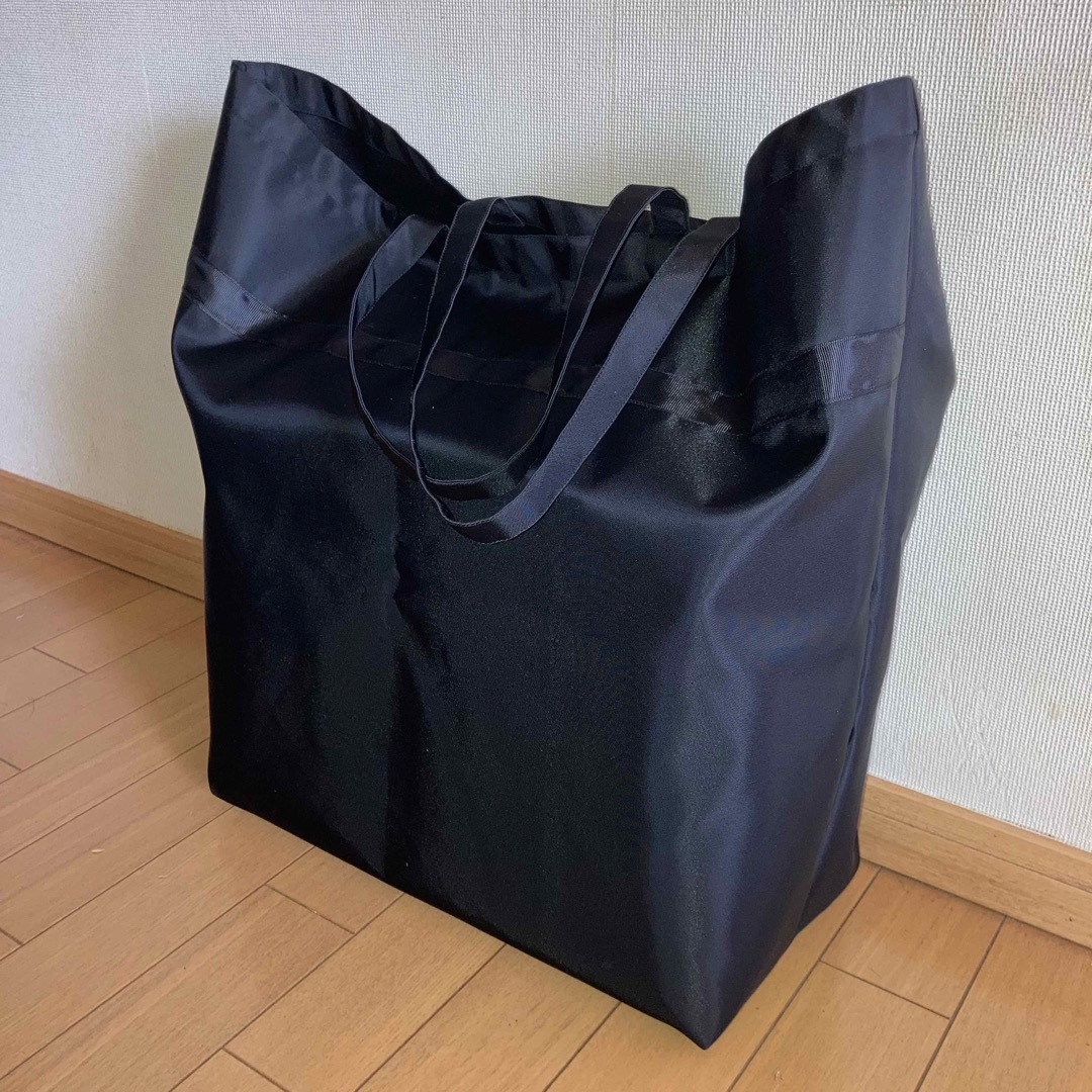黒サブバッグ　グログランバッグ　大きなバッグ 厚手　　撥水　冠婚葬祭　ママバッグ レディースのバッグ(トートバッグ)の商品写真