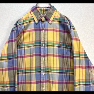 ラルフローレン(Ralph Lauren)のラルフローレン BDシャツ 長袖 イエローベース チェック柄 マルチポニー刺繍(シャツ)