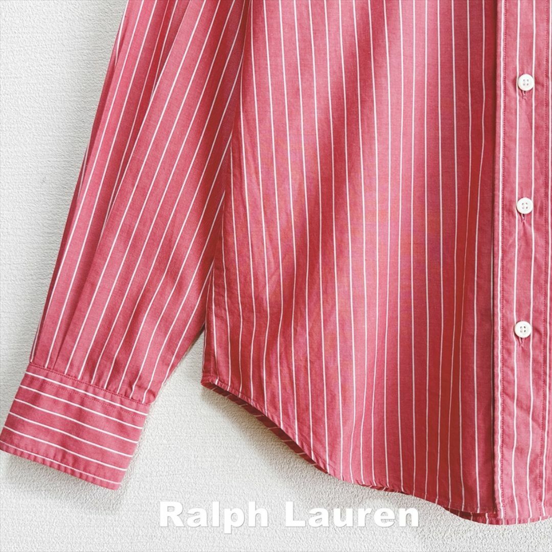 Ralph Lauren(ラルフローレン)の【Ralph Lauren】ラルフローレン バンドカラー ストライプ シャツ レディースのトップス(シャツ/ブラウス(長袖/七分))の商品写真