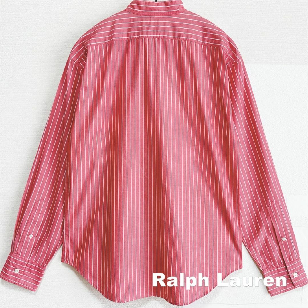 Ralph Lauren(ラルフローレン)の【Ralph Lauren】ラルフローレン バンドカラー ストライプ シャツ レディースのトップス(シャツ/ブラウス(長袖/七分))の商品写真