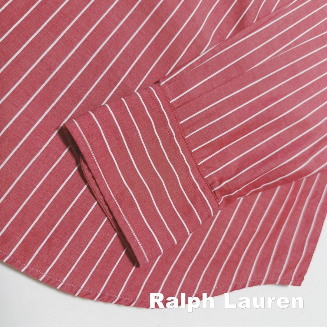 Ralph Lauren(ラルフローレン)の【Ralph Lauren】ラルフローレン バンドカラー ストライプ シャツ レディースのトップス(シャツ/ブラウス(長袖/七分))の商品写真