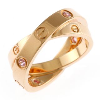 カルティエ(Cartier)のカルティエ ビーラブ リング 指輪 7号 18金 K18ピンクゴールド ピンクサファイア レディース CARTIER  中古(リング(指輪))