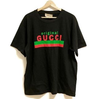 Gucci - GUCCI(グッチ) 半袖Tシャツ サイズS メンズ - 616036 黒×ライトグリーン×ピンク クルーネック 綿