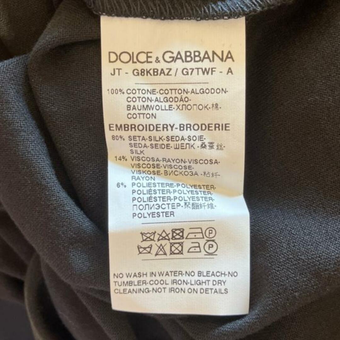 DOLCE&GABBANA(ドルチェアンドガッバーナ)のDOLCE&GABBANA(ドルチェアンドガッバーナ) 半袖Tシャツ サイズ50 M メンズ美品  - 黒×アイボリー クルーネック 綿 メンズのトップス(Tシャツ/カットソー(半袖/袖なし))の商品写真