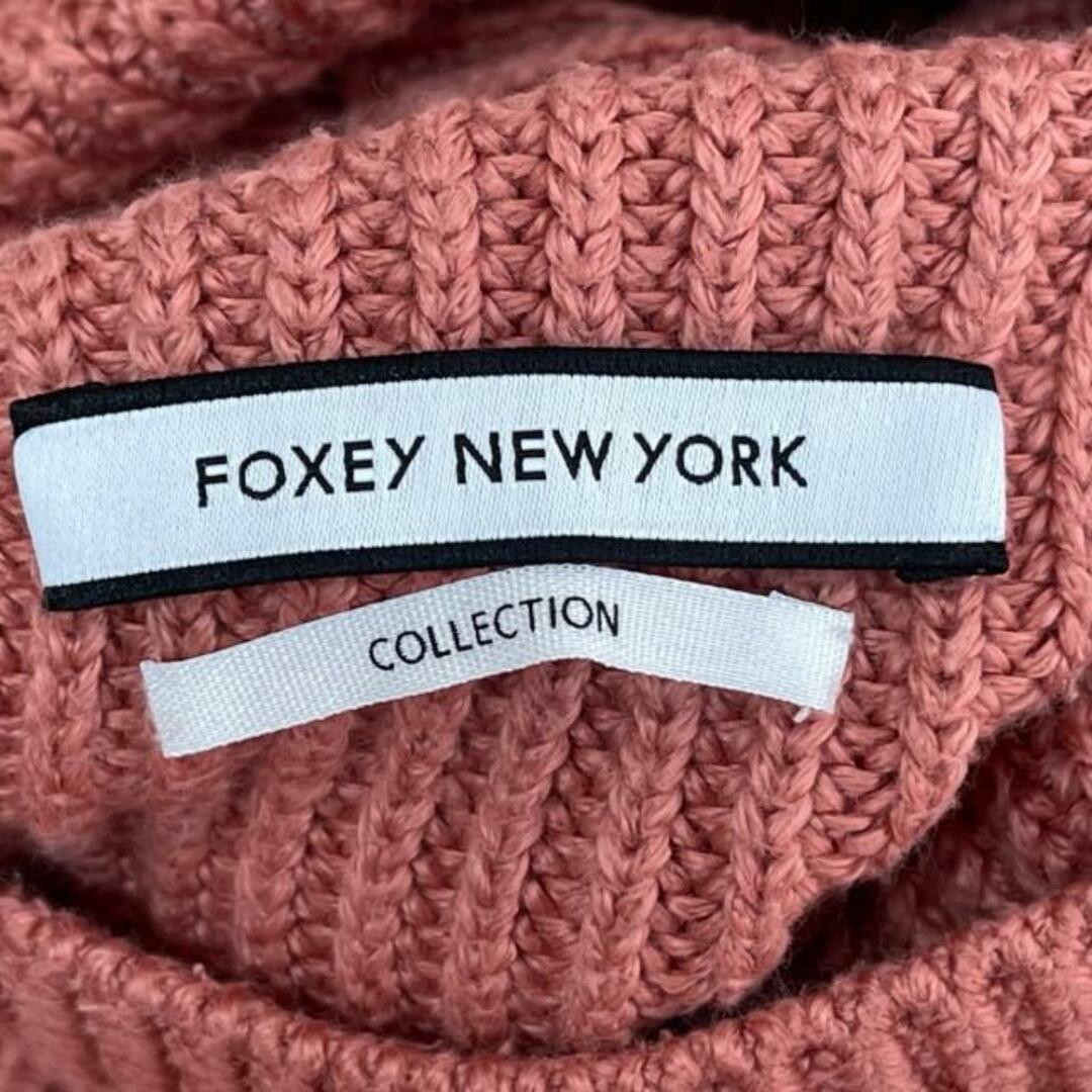 FOXEY NEW YORK(フォクシーニューヨーク) 長袖セーター レディース美品  - ピンクオレンジ ハイネック レディースのトップス(ニット/セーター)の商品写真