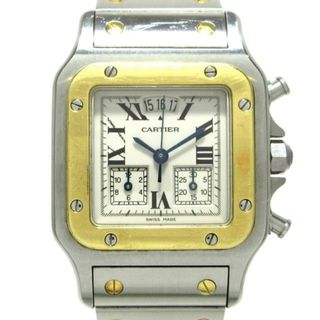 カルティエ(Cartier)のCartier(カルティエ) 腕時計 サントスガルベクロノリフレックスLM W20042C4 メンズ K18YG×SS/クロノグラフ/パーペチュアルカレンダー アイボリー(その他)
