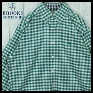 ブルックスブラザース(Brooks Brothers)の【希少】ブルックスブラザーズ シャツ ボタンダウン チェック グリー 長袖 M(シャツ)