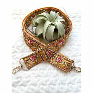 インド刺繍リボン　ショルダーストラップ　スマホショルダー025(スマホストラップ/チャーム)