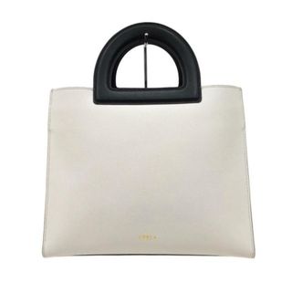 フルラ(Furla)のFURLA(フルラ) ハンドバッグ - 白×黒×ベージュ レザー(ハンドバッグ)