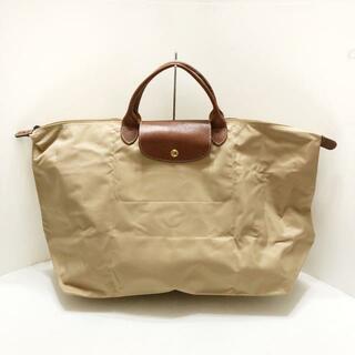 ロンシャン(LONGCHAMP)のLONGCHAMP(ロンシャン) ハンドバッグ ル・プリアージュオリジナル ベージュ×ブラウン 折りたたみ ナイロン×レザー(ハンドバッグ)