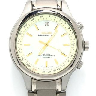 エルジン(ELGIN)のELGIN(エルジン) 腕時計 - ボーイズ シェル文字盤/1Pダイヤ ホワイトシェル(腕時計)