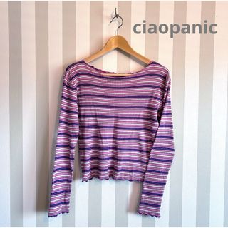 チャオパニック(Ciaopanic)の【ciaopanic】リブメロウトップス ボーダー(カットソー(長袖/七分))