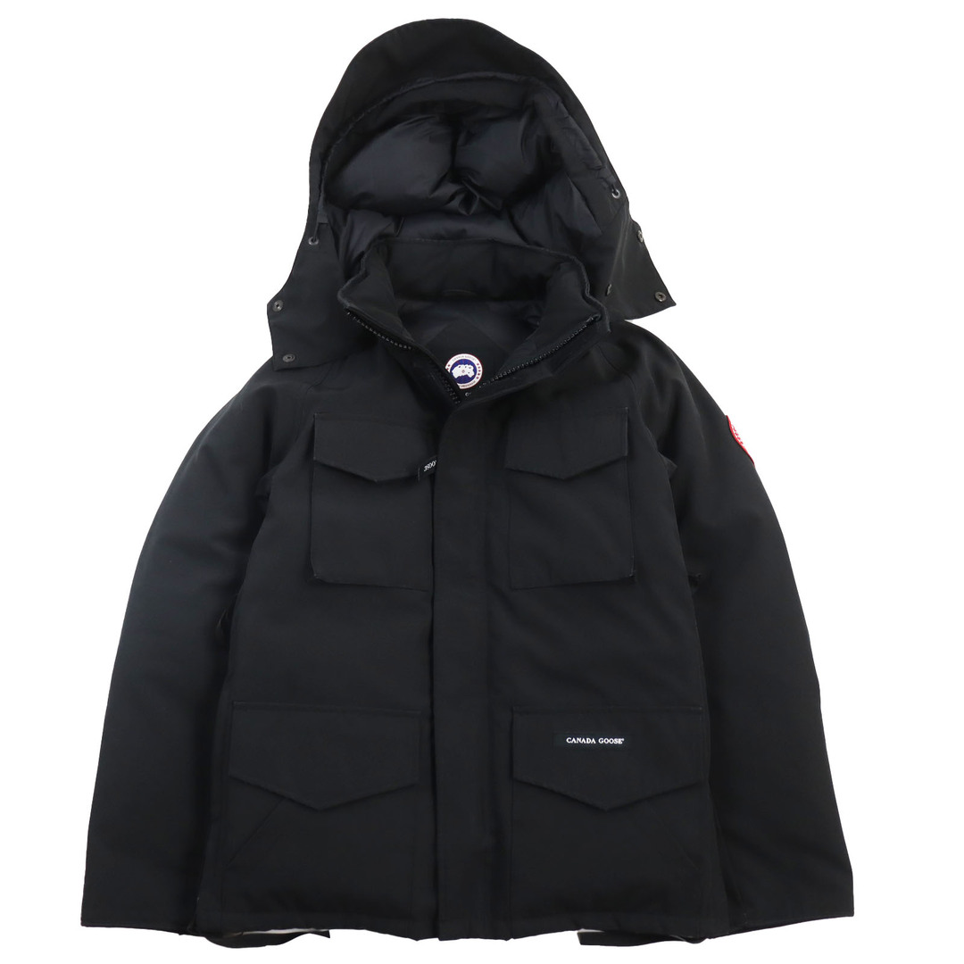 CANADA GOOSE(カナダグース)の良品●CANADA GOOSE カナダグース 4078JM KAMLOOPS カムループス ロゴワッペン付き フーデッドダウンジャケット ブラック S相当 カナダ製 国内正規品 メンズ メンズのジャケット/アウター(ダウンジャケット)の商品写真