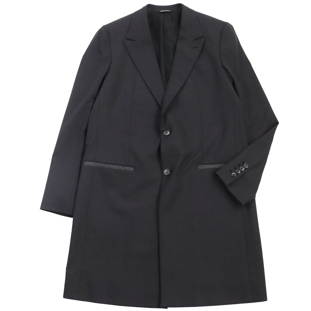 DOLCE&GABBANA - 美品●DOLCE&GABBANA ドルチェ＆ガッバーナ 黒タグ チェスターコート ロングコート ダークグレー 46 イタリア製 正規品 メンズ 定価297,000円