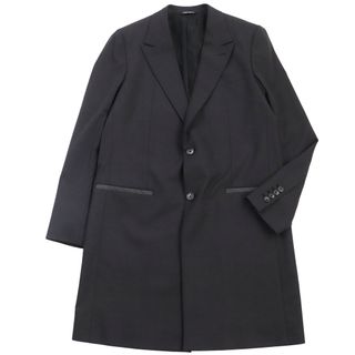 ドルチェアンドガッバーナ(DOLCE&GABBANA)の美品●DOLCE&GABBANA ドルチェ＆ガッバーナ 黒タグ チェスターコート ロングコート ブラック 46 イタリア製 正規品 メンズ 定価297,000円(チェスターコート)