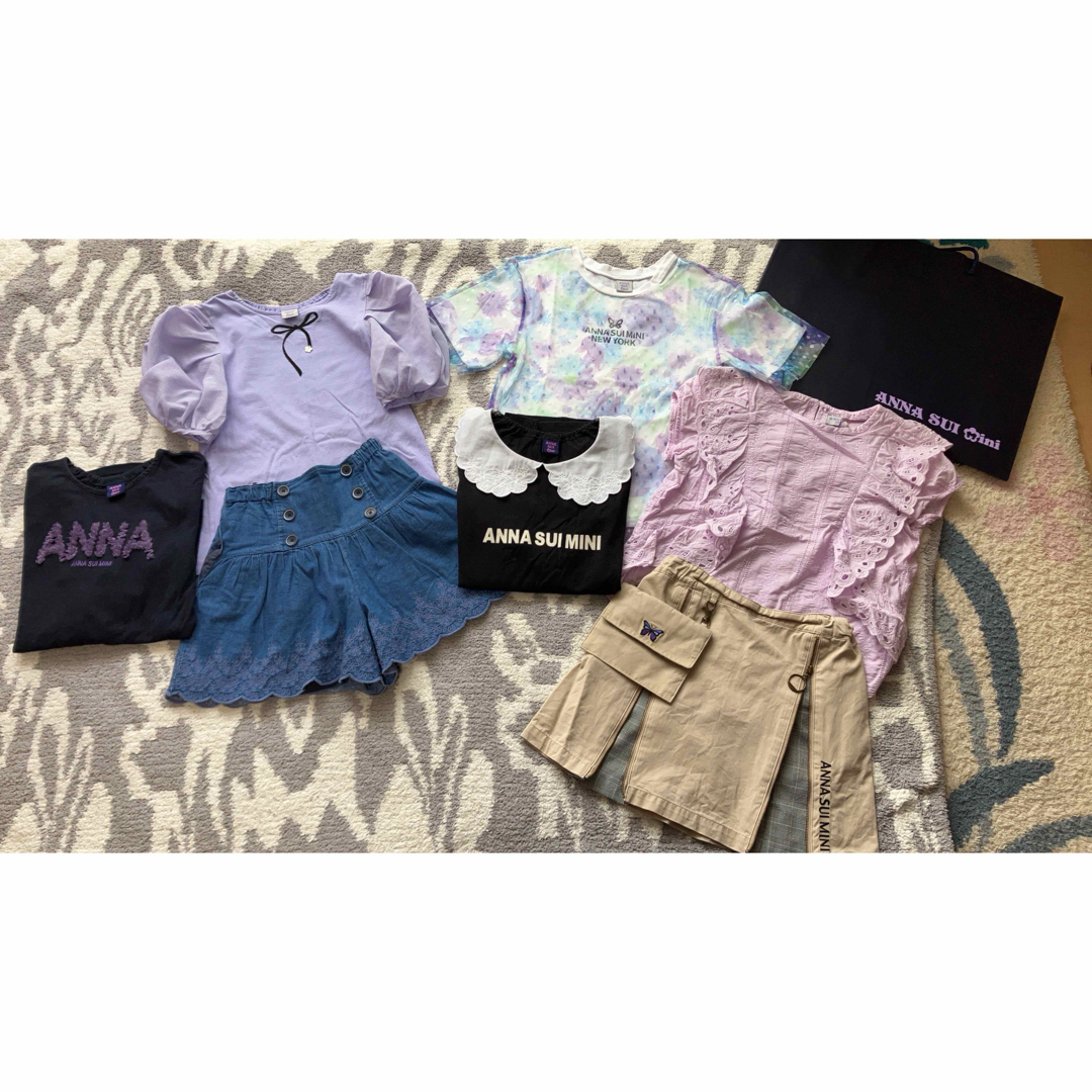 ANNA SUI mini(アナスイミニ)のおまとめ売り　アナスイミニ　130 春夏セット① キッズ/ベビー/マタニティのキッズ服女の子用(90cm~)(Tシャツ/カットソー)の商品写真