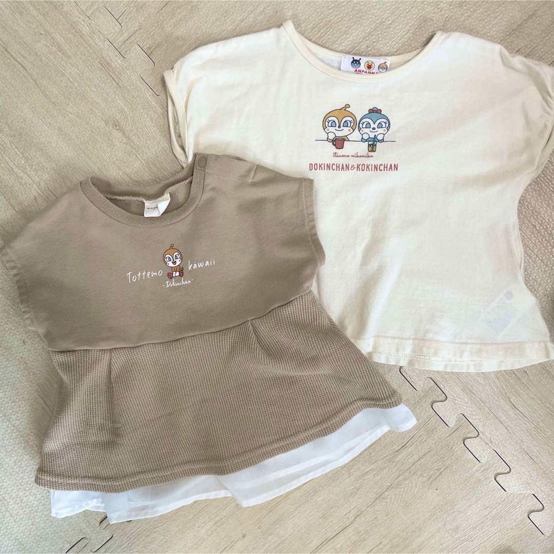 アンパンマン(アンパンマン)のドキンちゃん コキンちゃん Tシャツ　２枚セット キッズ/ベビー/マタニティのキッズ服女の子用(90cm~)(Tシャツ/カットソー)の商品写真