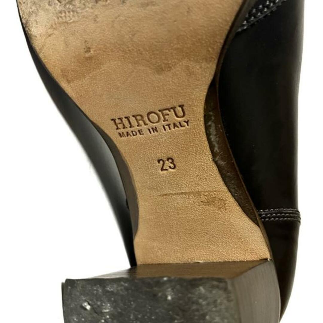 HIROFU(ヒロフ) パンプス 23 レディース - 黒 レザー レディースの靴/シューズ(ハイヒール/パンプス)の商品写真