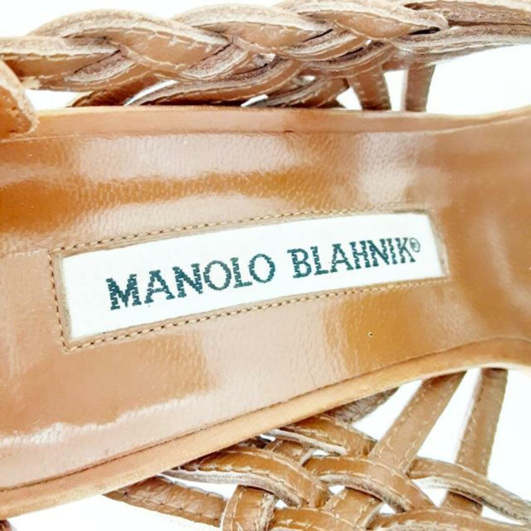 MANOLO BLAHNIK(マノロブラニク)のMANOLO BLAHNIK(マノロブラニク) サンダル 36 1/2 レディース - ブラウン レザー レディースの靴/シューズ(サンダル)の商品写真