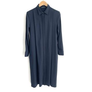 AQUA SCUTUM - Aquascutum(アクアスキュータム) ワンピース サイズ8 M レディース美品  - ダークネイビー レギュラーカラー/長袖/ロング