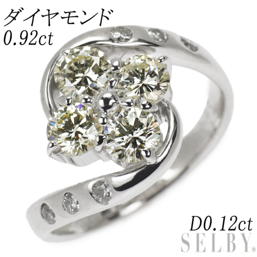 K18WG ダイヤモンド リング 0.92ct D0.12ct フラワー レディースのアクセサリー(リング(指輪))の商品写真