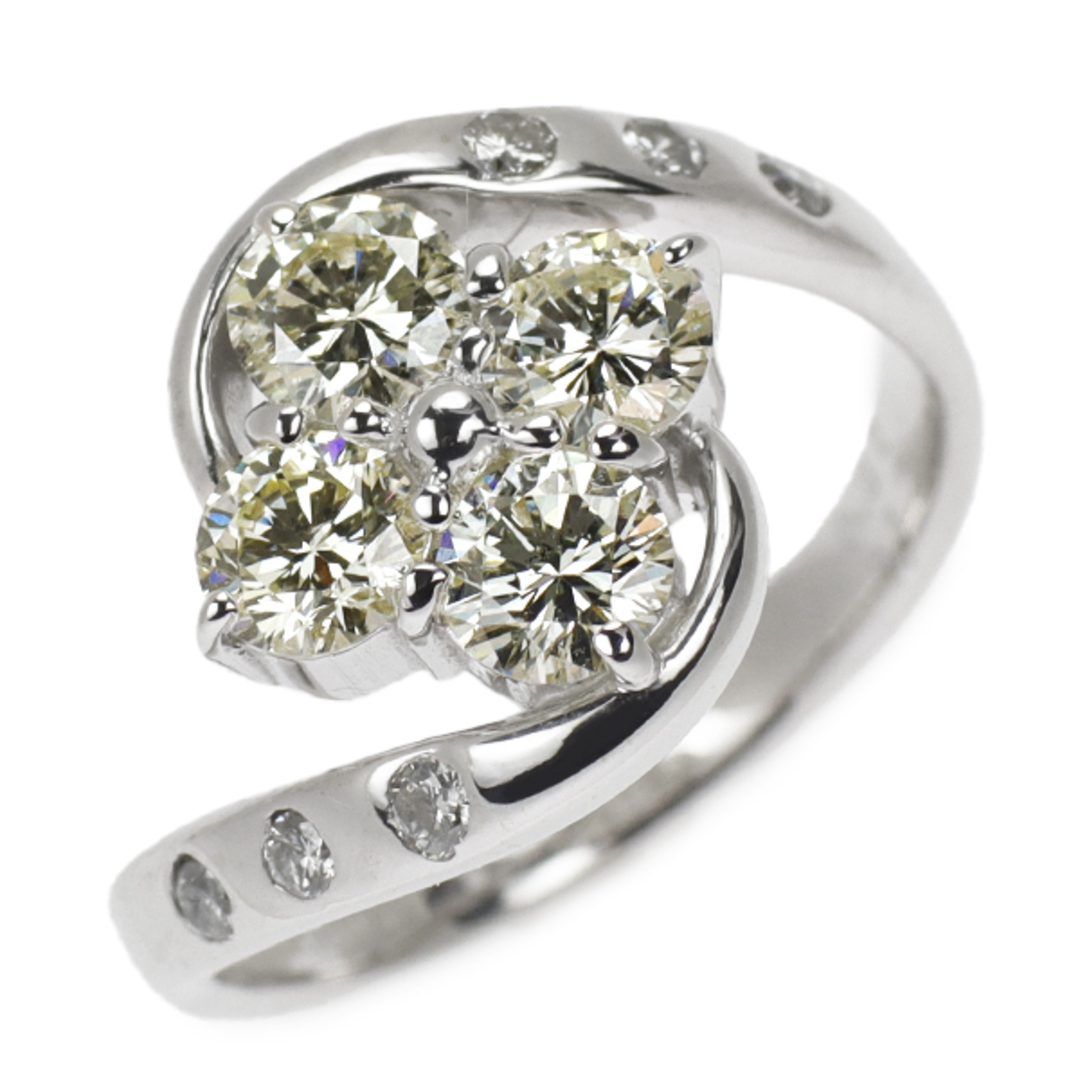 K18WG ダイヤモンド リング 0.92ct D0.12ct フラワー レディースのアクセサリー(リング(指輪))の商品写真