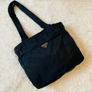 プラダ(PRADA)の美品＊プラダ ハンド トート ビジネスバッグ 肩掛け 大容量 ナイロン ブラック(トートバッグ)