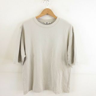ユニクロ(UNIQLO)のユニクロ UNIQLO エアリズムコットンTシャツ 5分袖 グレー XL(Tシャツ/カットソー(半袖/袖なし))
