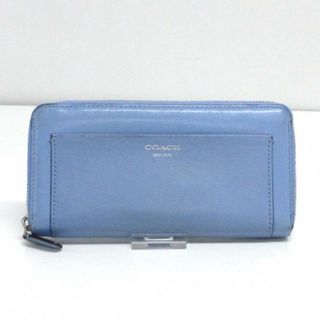 コーチ(COACH)のCOACH(コーチ) 長財布 - 47996 ライトブルー ラウンドファスナー レザー(財布)