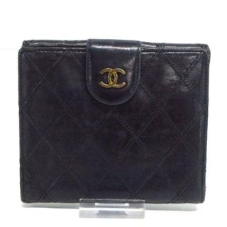 シャネル(CHANEL)のCHANEL(シャネル) Wホック財布 ビコローレ 黒 ココマーク/ゴールド金具 ラムスキン(財布)