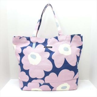 マリメッコ(marimekko)のmarimekko(マリメッコ) トートバッグ - ライトパープル×ネイビー×マルチ フラワー(花) キャンバス(トートバッグ)