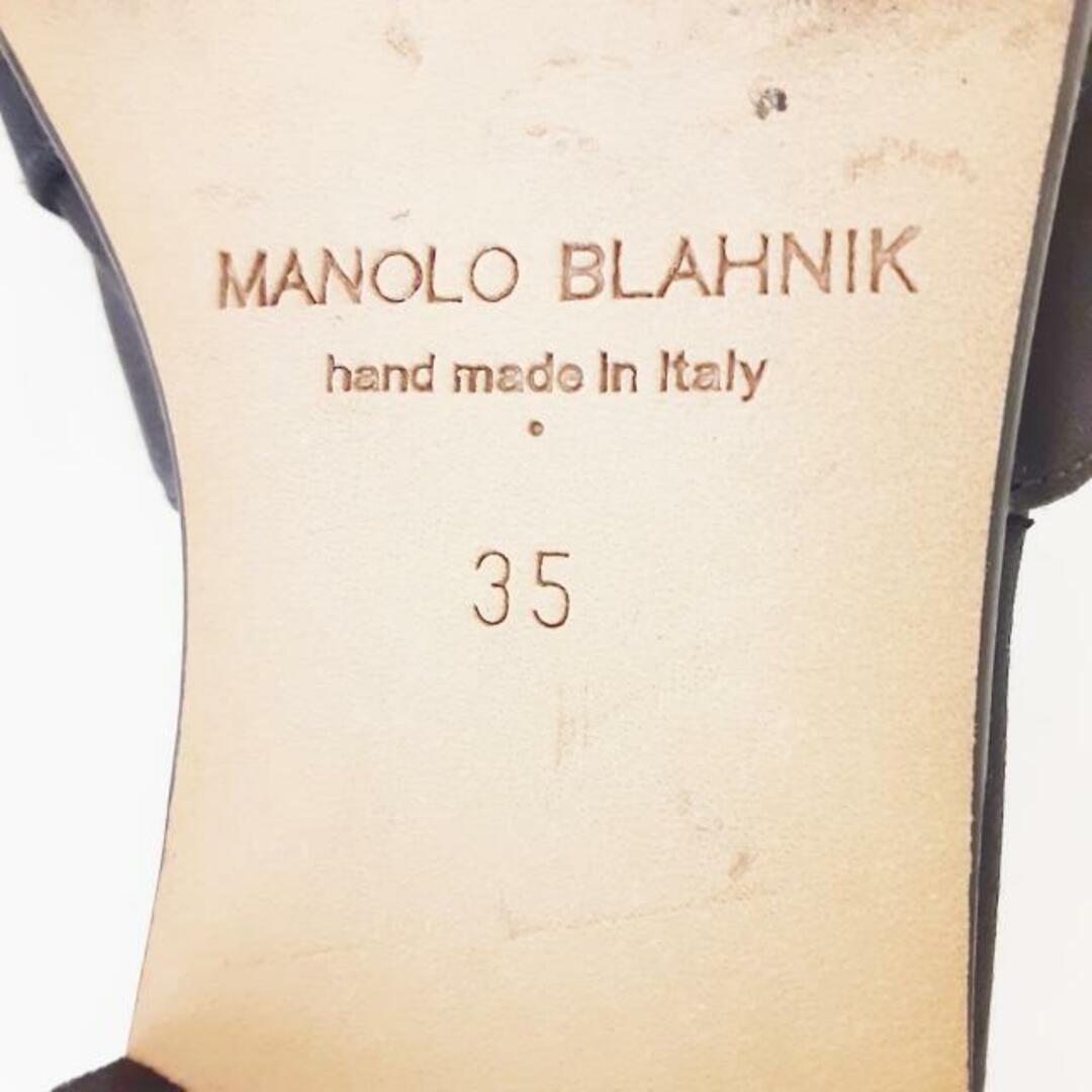 MANOLO BLAHNIK(マノロブラニク)のMANOLO BLAHNIK(マノロブラニク) ミュール 35 レディース美品  マルタニュー 黒 ビジュー レザー×化学繊維 レディースの靴/シューズ(ミュール)の商品写真