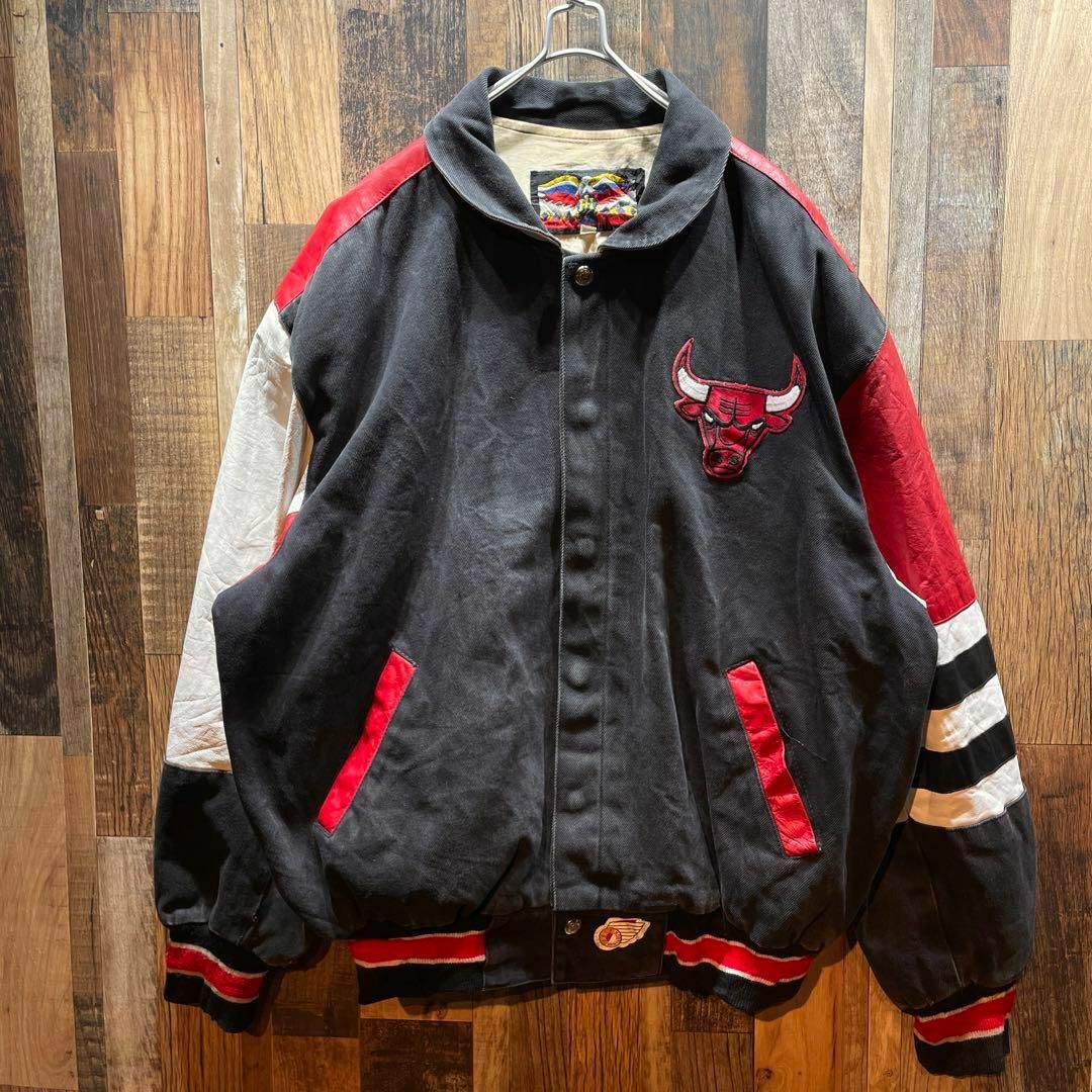 激レア ジェフ ハミルトン ブルズ NBA スタジャン USA製 90s メンズ 激レア ジェフ ハミルトン ブルズ NBA スタジャン USA製 90s メンズ